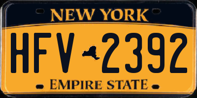 NY license plate HFV2392