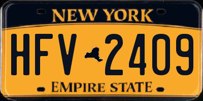 NY license plate HFV2409