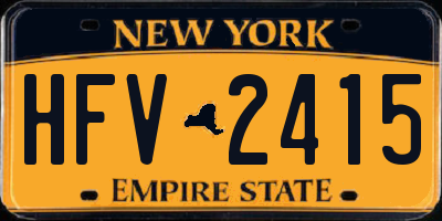 NY license plate HFV2415