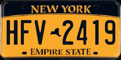 NY license plate HFV2419