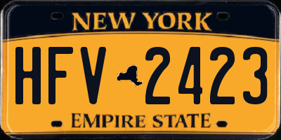 NY license plate HFV2423