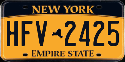 NY license plate HFV2425