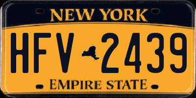 NY license plate HFV2439