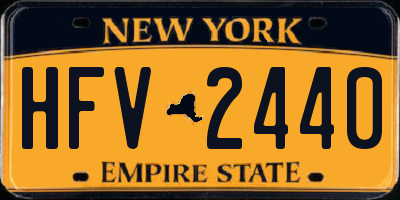 NY license plate HFV2440