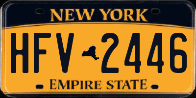 NY license plate HFV2446
