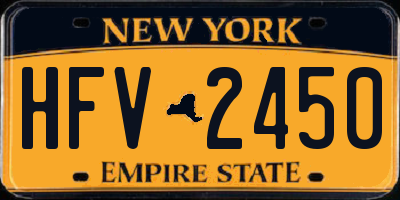 NY license plate HFV2450