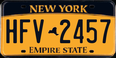 NY license plate HFV2457