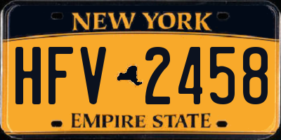 NY license plate HFV2458