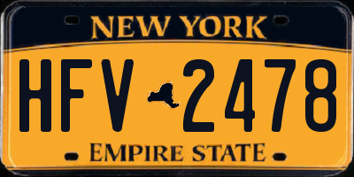 NY license plate HFV2478