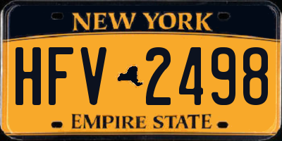 NY license plate HFV2498