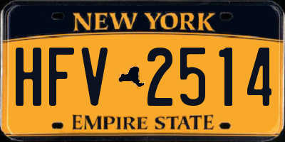 NY license plate HFV2514