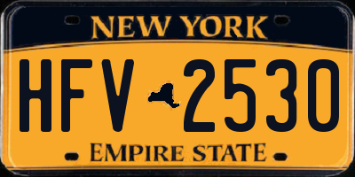 NY license plate HFV2530