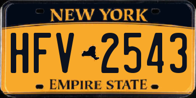 NY license plate HFV2543