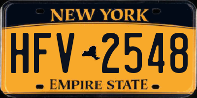 NY license plate HFV2548