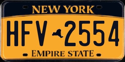 NY license plate HFV2554