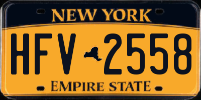 NY license plate HFV2558