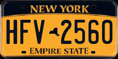 NY license plate HFV2560