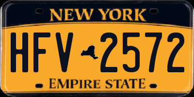 NY license plate HFV2572