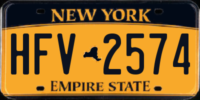 NY license plate HFV2574