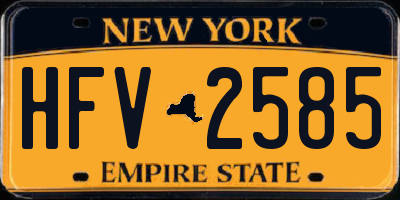 NY license plate HFV2585