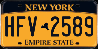 NY license plate HFV2589
