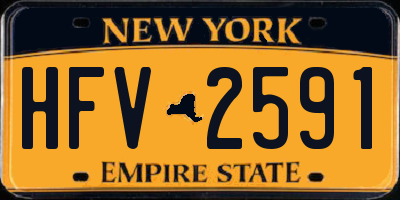 NY license plate HFV2591