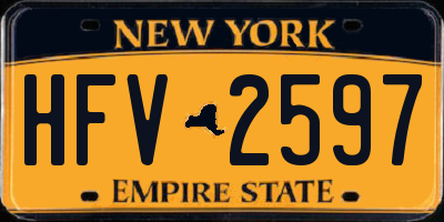 NY license plate HFV2597