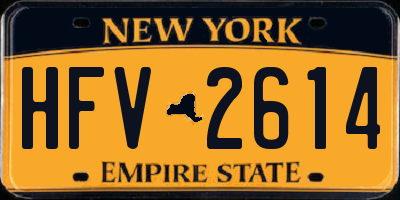 NY license plate HFV2614