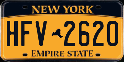 NY license plate HFV2620