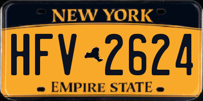 NY license plate HFV2624