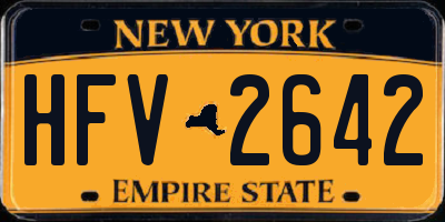 NY license plate HFV2642