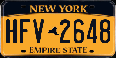 NY license plate HFV2648