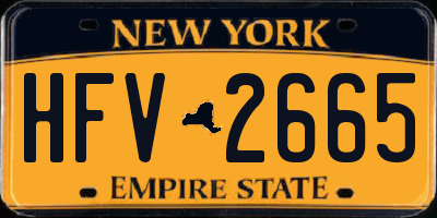 NY license plate HFV2665