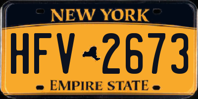NY license plate HFV2673