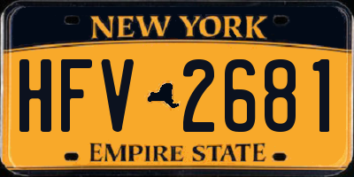 NY license plate HFV2681