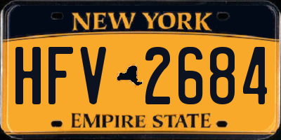 NY license plate HFV2684