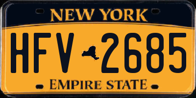NY license plate HFV2685