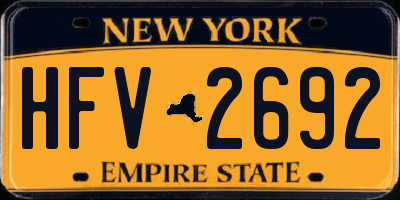 NY license plate HFV2692