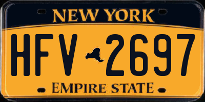 NY license plate HFV2697