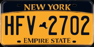NY license plate HFV2702