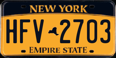 NY license plate HFV2703