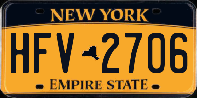 NY license plate HFV2706
