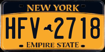 NY license plate HFV2718