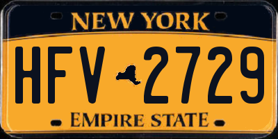 NY license plate HFV2729