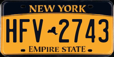 NY license plate HFV2743
