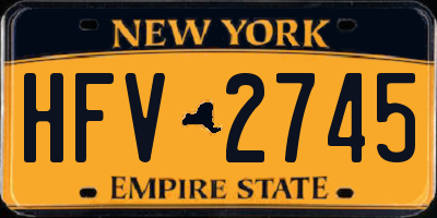 NY license plate HFV2745
