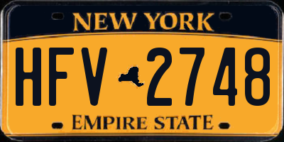 NY license plate HFV2748