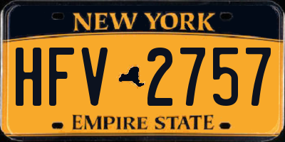 NY license plate HFV2757