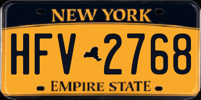 NY license plate HFV2768