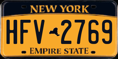 NY license plate HFV2769
